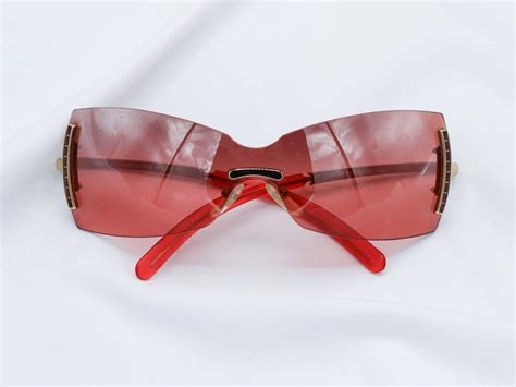 Vintage Rimless Shield Sunglasses Oversized Y2k 2000s Etsy Shield Sunglasses Retro Glasses