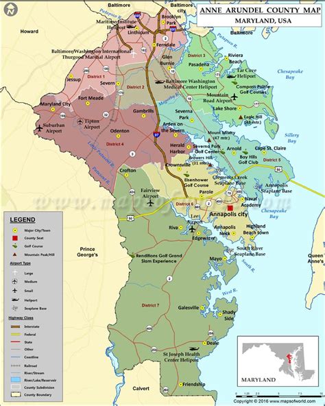 Anne Arundel County Map Map Of The Usa With State Names