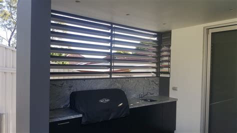 Privacy Screen With Adjustable 160mm Louvres Eco Awnings