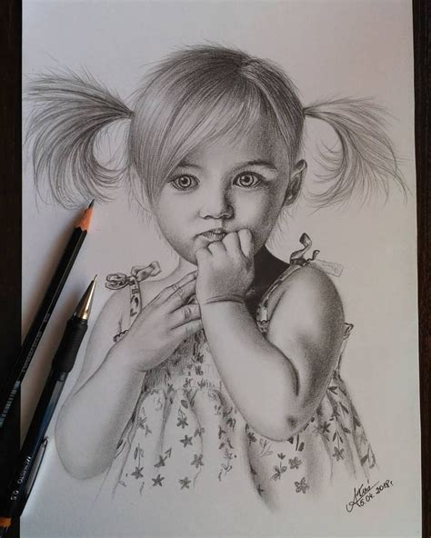 Portrait Drawing Little Girl