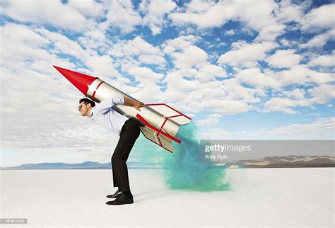 Man Holding Rocket On His Back In Desert Photo Getty Images
