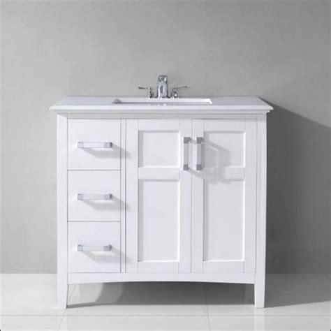 Modern And Simple 30 Inch White Bathroom Vanity With Drawers