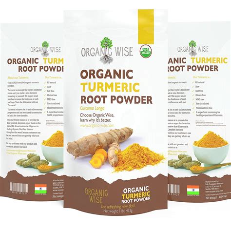 1 Lb Organic Turmeric Root Powder By Organic Wise Minimum 6 5