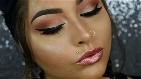 Warm Smokey Eyes And Metallic Lips Full Glam Makeup Tutorial Beautybyjosiek Youtube