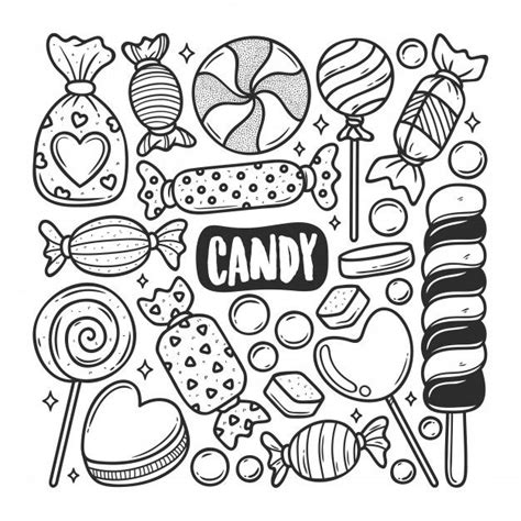 Download Candy Icons Hand Drawn Doodle Coloring For Free Easy Doodle