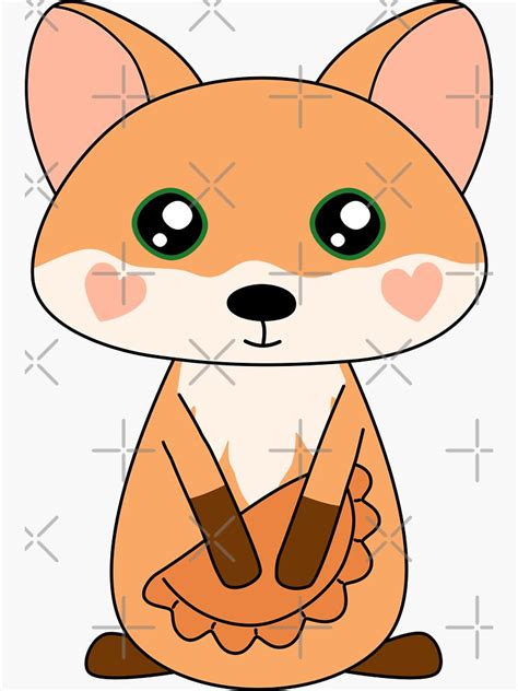 Red Fox Holding Cornish Pasty Cute Kawaii Sticker For Sale By