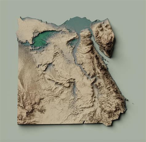 Exaggerated Relief Map Of Egypt Rgeographynow