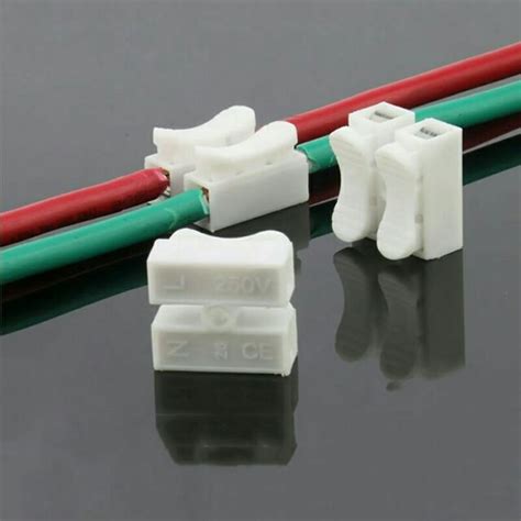 30pcs White Self Locking 2pin Cable Connectors Quick Splice Lock Wire