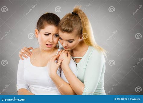 Woman Hugging Her Sad Female Friend Stock Photo Image Of Female