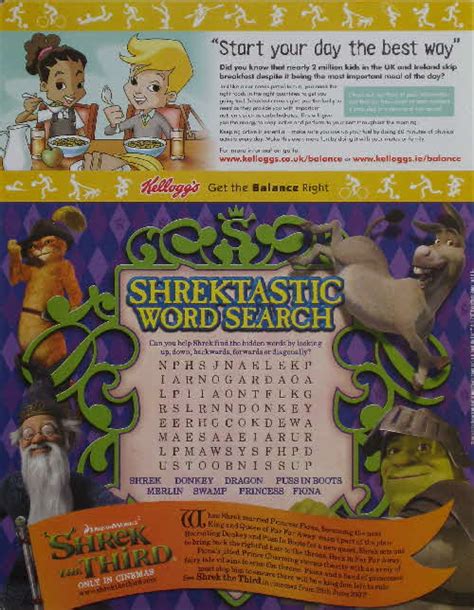 Shrek Word Search Kebut