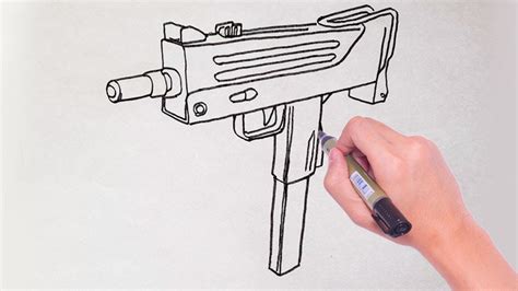 Silah Nasıl Çizilir Çok Kolay How To Draw Uzi Gun Easy Uzi
