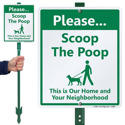 Please Scoop The Poop Sign Dog Poop Lawnboss Sign