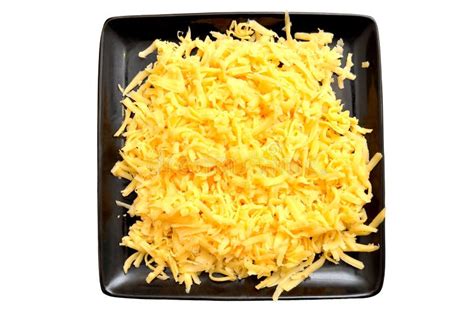 Grated Hard Cheese On A Green Plate Food Background Stock Image
