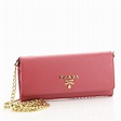 Prada Wallet on Chain Leather Pink 541933