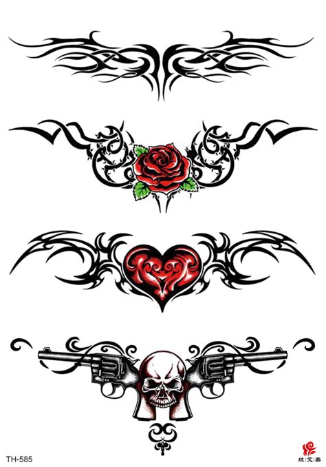 Rose Heart Skull Tramp Stamp Large 825 Temporary Arm Tattoo Walmart