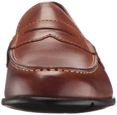 Rockport Mens M76444 Leather Round Toe Penny Loafer Dark Brown Size 9