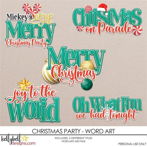 Christmas Party Word Art Kellybell Designs