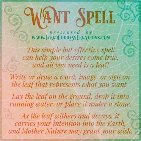 Spell to get what you want. ~ Want Spell ~ This easy spell can be done anywhere ...