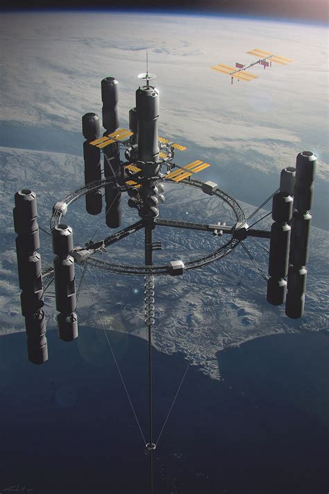 Space Elevator By Stephen Zavala Sci Fi Concept Art Sci Fi