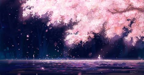 Hd Wallpaper Cherry Blossom Illustration Anime Girls Trees Shigatsu
