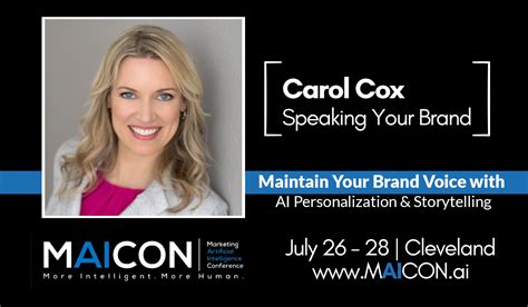 Carol Cox To Speak At Maicon 2023 On Marketing And Ai Speaking Your Brand