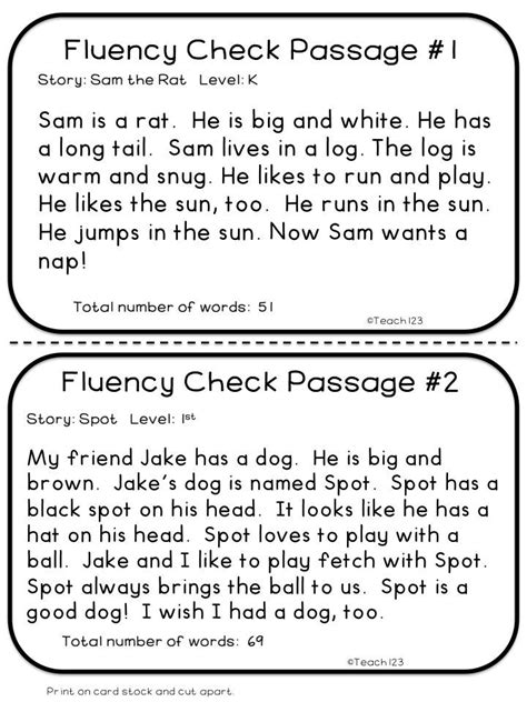 4th Grade Reading Passages For Fluency