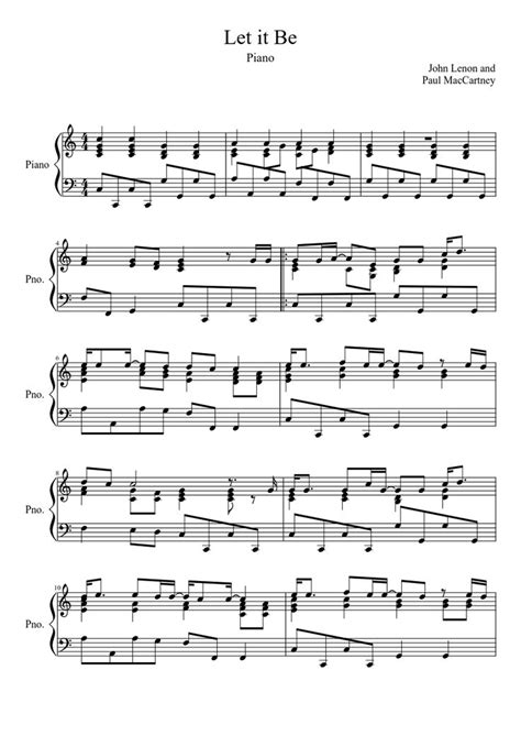 Download and print let it be sheet music for easy piano by the beatles from sheet music direct. 1000+ images about Piano Sheet Music on Pinterest | Free Sheet Music, Scores and Free Piano ...