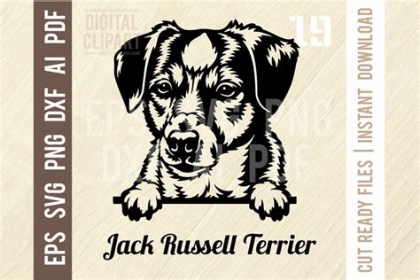 Jack Russell Terrier Svg Peeking Dog Name Dog 1915790