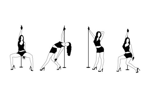 Set Of Silhouette Dancing Girl Strip Pre Designed Illustrator