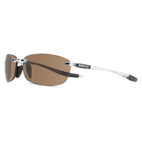 Revo Unisex Descend E Sunglasses Crystal Clear Frame Terra Polarized Lens