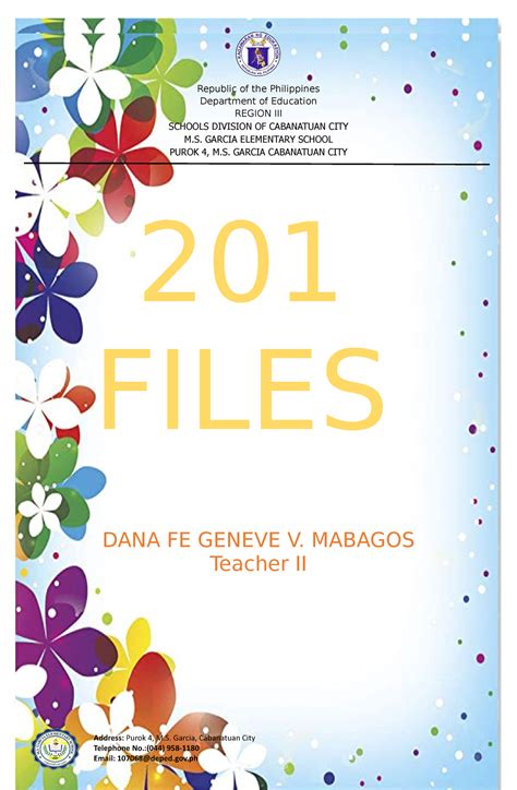 201 Files Cover And Tof Contents Republic Of The Philippines