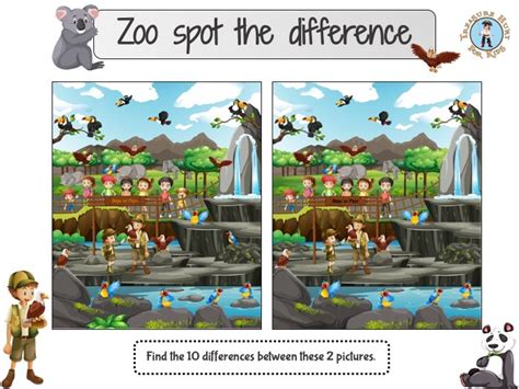 Zoo Spot The Difference Game Treasure Hunt 4 Kids