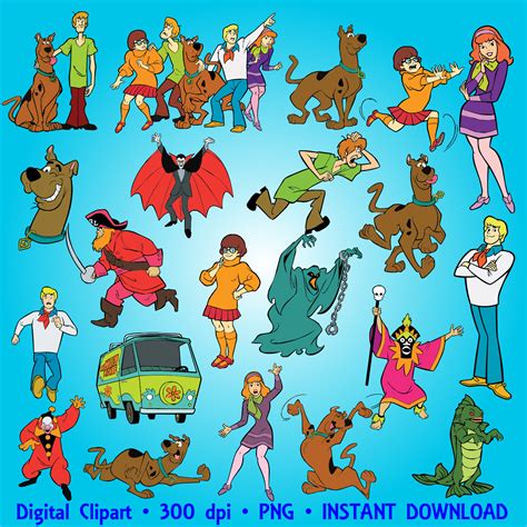 Scooby Doo Clipart Party Digital Clipart Set By