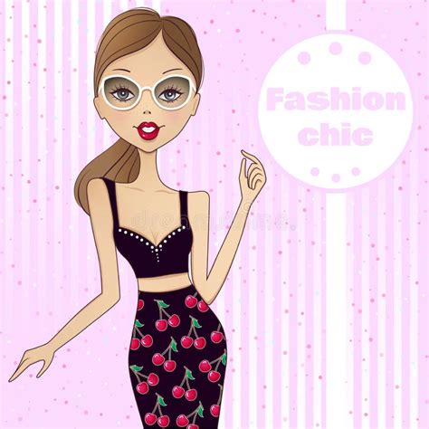 fashion vector girl beautiful woman stock vector illustration of chic cute 73799699