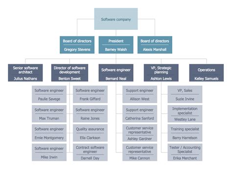 Organizational Chart Template Business Structure Flowchart Examples
