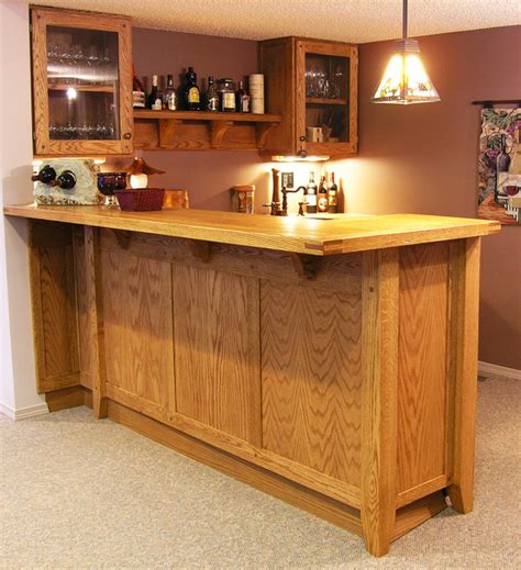 Custom Oak Basement Bar Traditional Home Bar Edmonton By