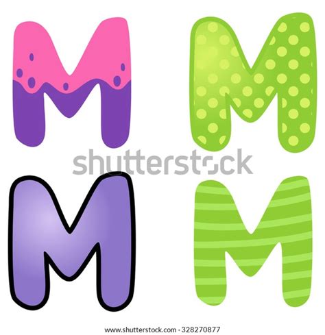 Colorful Cartoon Font Type Letter M Stock Vector Royalty Free