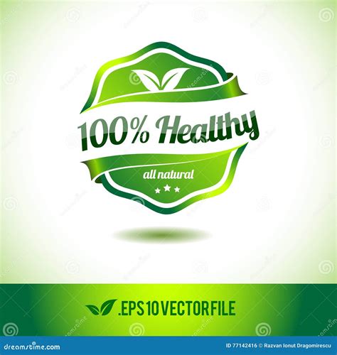 100 Healthy Badge Label Seal Stock Illustration Illustration Of