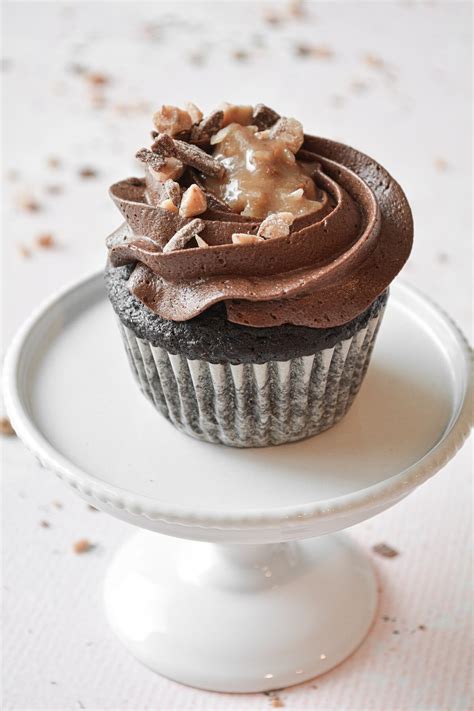 high altitude german chocolate bourbon cupcakes curly girl kitchen
