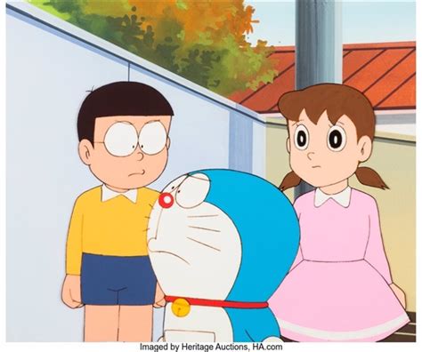 Doraemon Doraemon Nobita And Shizuka Production Cel With Master