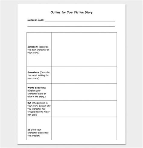 Fiction Book Outline Template For Pdf Screenwriting Screenwriting