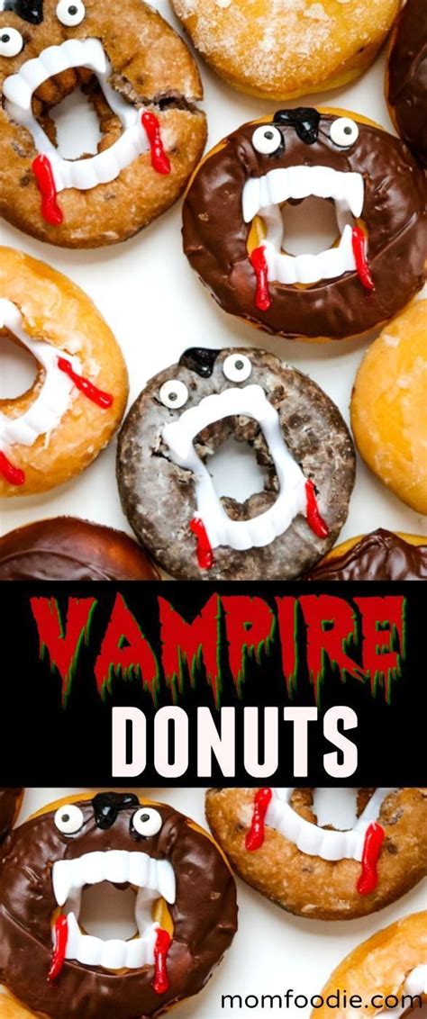 Vampire Donuts Easy Halloween Treats Perfect Last Minute Semi Homemade Halloween Treats
