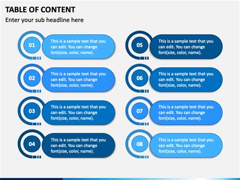 Table Of Content Powerpoint Template Ppt Slides