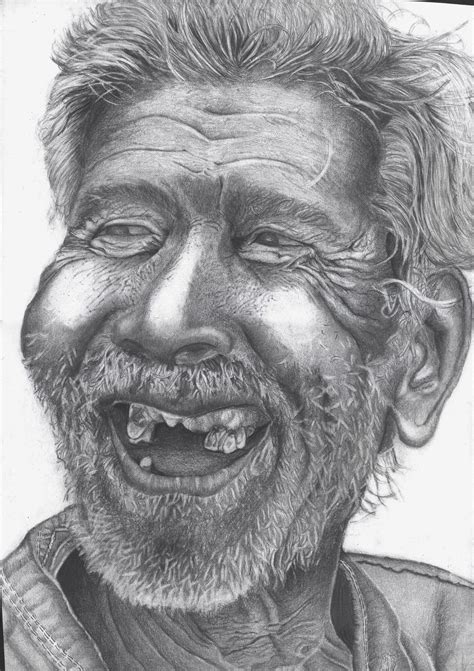 Graphite Pencil Drawing Old Man