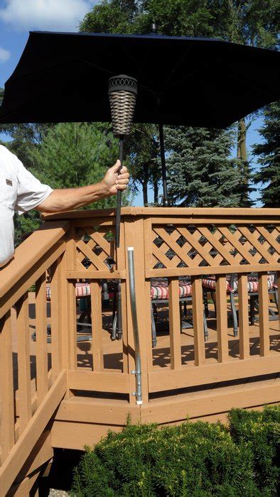 Tiki torch custom deck railing mounts for tiki brand urban metal torch 1116037 and other 3/4 diameter pole mounted torches. Tiki torch holder - by smiod | HomeRefurbers.com :: home ...