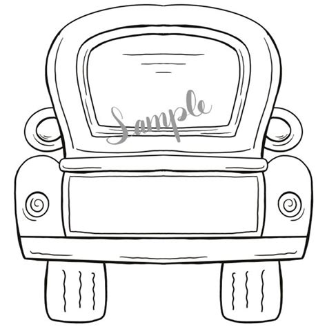 Old Truck Coloring Page Line Art PNG Clipart Commercial Use | Etsy