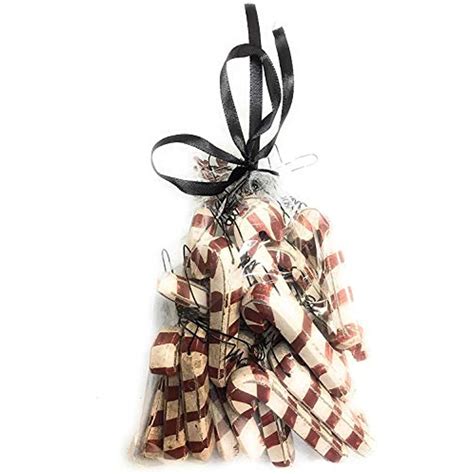 Primitive Style Rustic Farmhouse Wooden Christmas Candy Cane Ornament
