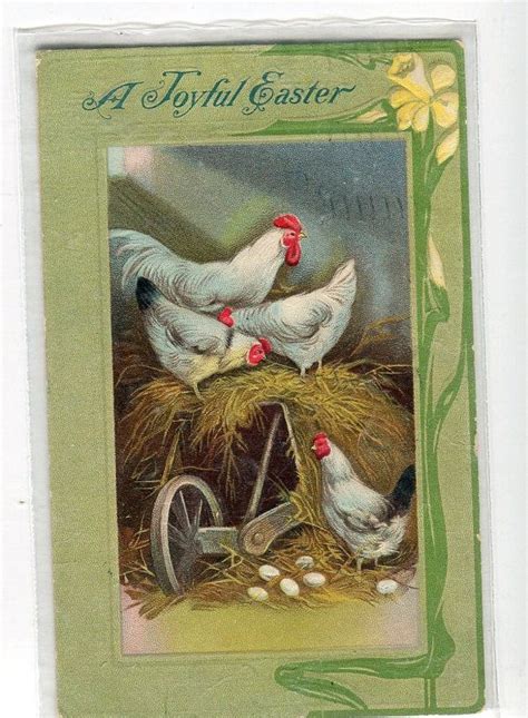 Easter Greetings Vintage Postcard Chickens By Sharonfostervintage 2