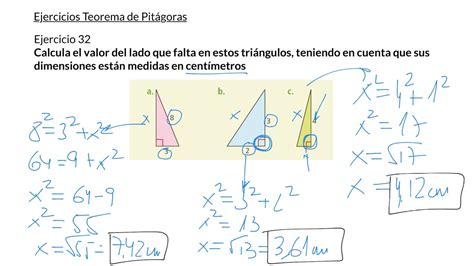 Matemáticas 1º Eso Corrección Ejercicios Teorema De Pitágoras Youtube