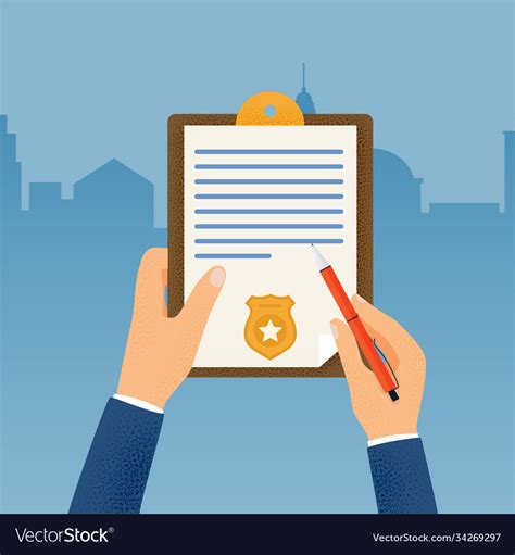 Hand Holding Clipboard With Checklist And Pen For Vector Image